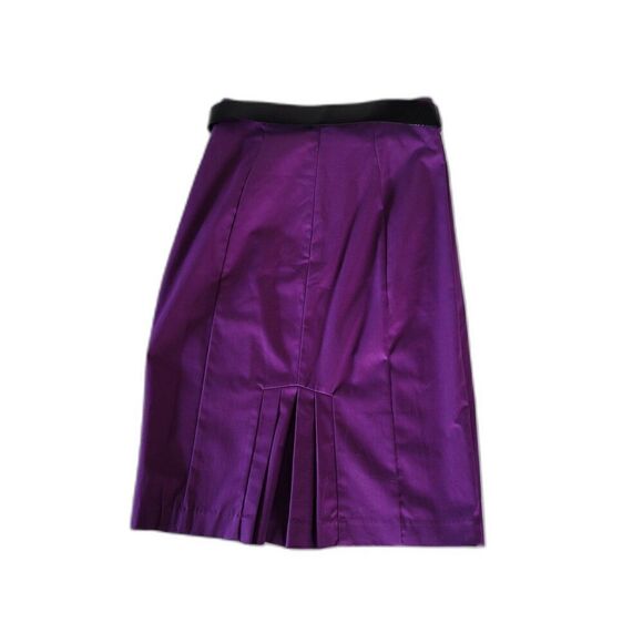 Worthington Purple Pencil Pleated Back Skirt with Belt Size 8 - Picture 2 of 7